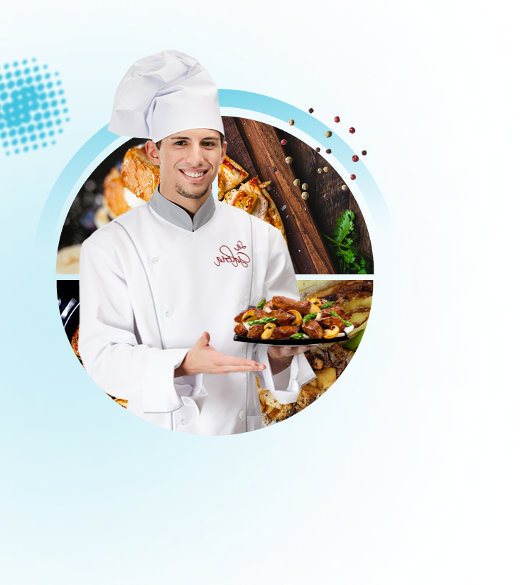 Chef holding food